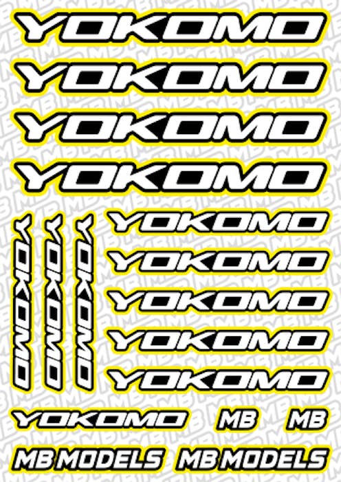 #BO-YOK-Y - Balls Out Yokomo Pre-Cut Stickers (A5) - YELLOW