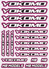 #BO-YOK-P - Balls Out Yokomo Pre-Cut Stickers (A5) - PINK