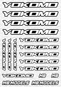 #BO-YOK-W - Balls Out Yokomo Pre-Cut Stickers (A5) - WHITE