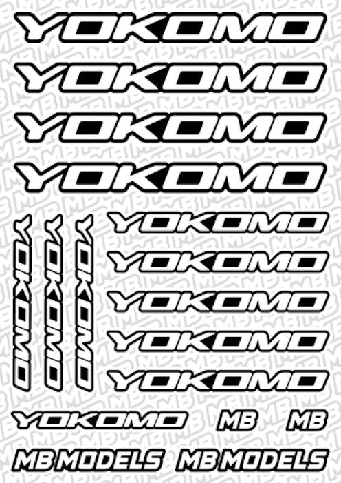 #BO-YOK-W - Balls Out Yokomo Pre-Cut Stickers (A5) - WHITE