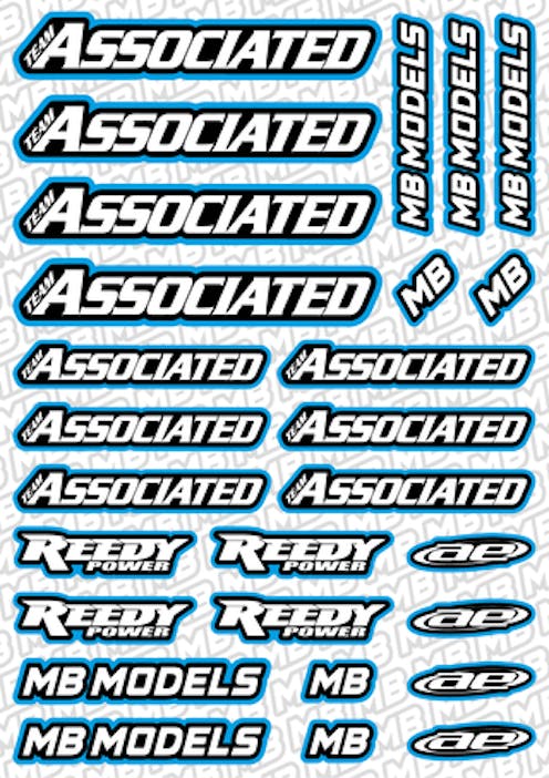 #BO-AS-B - Balls Out Associated Pre-Cut Stickers (A5) - BLUE