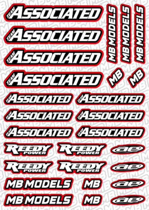 #BO-AS-R - Balls Out Associated Pre-Cut Stickers (A5) - RED