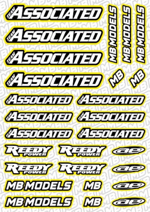 #BO-AS-Y - Balls Out Associated Pre-Cut Stickers (A5) - YELLOW