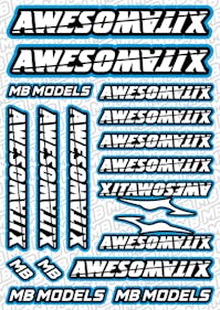 #BO-AWE-B - Balls Out Awesomatix Pre-Cut Stickers (A5) - BLUE