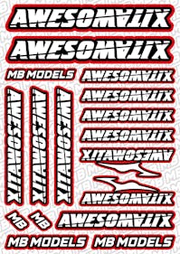 #BO-AWE-R - Balls Out Awesomatix Pre-Cut Stickers (A5) - RED