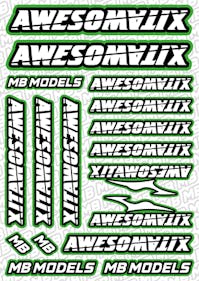 #BO-AWE-G - Balls Out Awesomatix Pre-Cut Stickers (A5) - GREEN