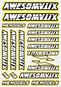 #BO-AWE-Y - Balls Out Awesomatix Pre-Cut Stickers (A5) - YELLOW