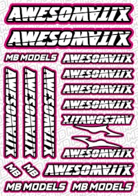 #BO-AWE-P - Balls Out Awesomatix Pre-Cut Stickers (A5) - PINK