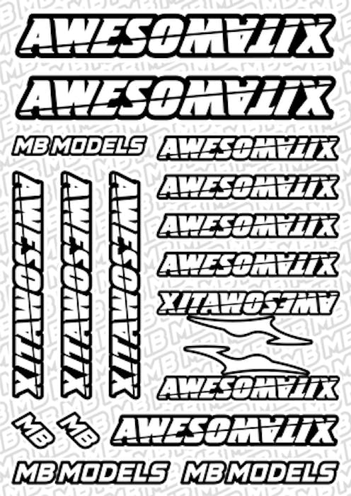 #BO-AWE-W - Balls Out Awesomatix Pre-Cut Stickers (A5) - WHITE