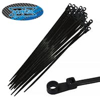 #DMS361-BLK - X-Partz Eyelet Zip Tize Black - large 3.6 x 150mm mountable cable tie wraps with storage tube (25 pcs)