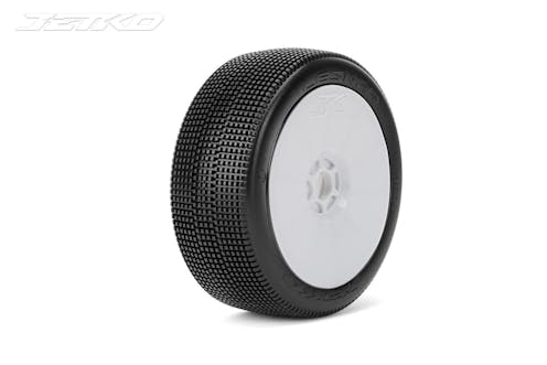#JK1004USGW - JETKO LESNAR ULTRA SOFT 1:8 BUGGY PRE-GLUED ON WHITE RIMS (2)