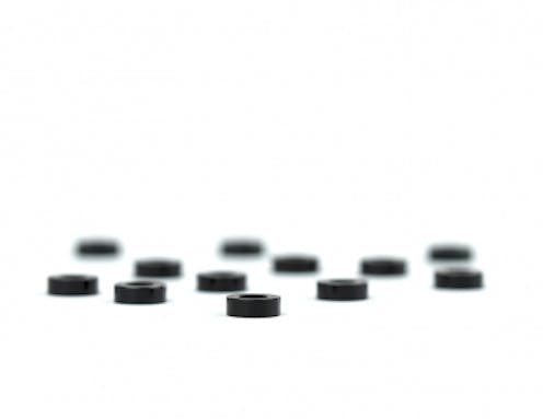 #AV10075-200 - Avid R/C Black aluminium ballstud washers - 12 pcs (2.0mm)