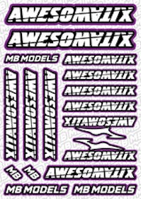 #BO-AWE-PU - Balls Out Awesomatix Pre-Cut Stickers (A5) - PURPLE