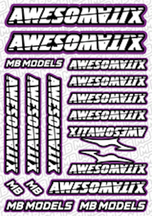 #BO-AWE-PU - Balls Out Awesomatix Pre-Cut Stickers (A5) - PURPLE