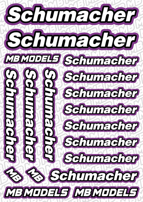 #BO-SCH-PU - Balls Out Schumacher Pre-Cut Stickers (A5) - PURPLE