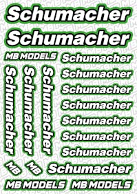#BO-SCH-G - Balls Out Schumacher Pre-Cut Stickers (A5) - GREEN