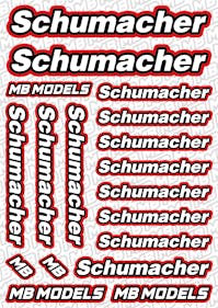 #BO-SCH-R - Balls Out Schumacher Pre-Cut Stickers (A5) - RED