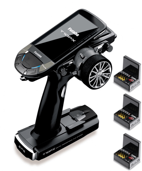 #FUT05003215-3 - Futaba T10PX Radio F-4G/SR/T-FHSS with 3x R404SBS-E RX