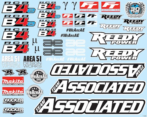 #AS81588 - TEAM ASSOCIATED RC8B4 DECAL SHEET