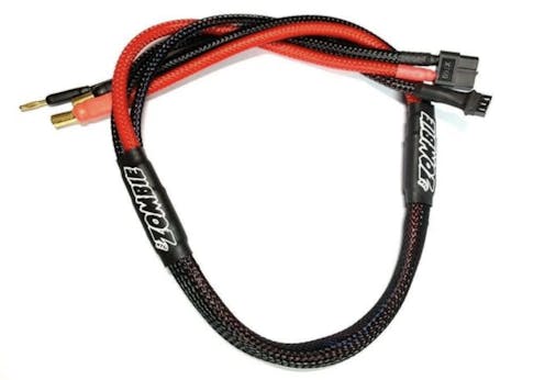 #B-TZ-1000RB5XT - ZOMBIE XT60, 5mm plated male tube plug 600mm charging wire (RED BLACK)