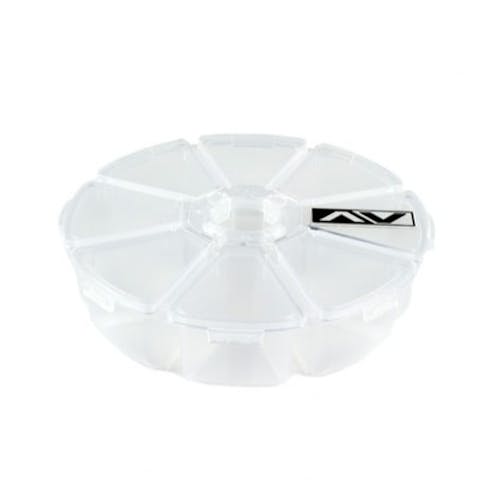 #AV10085-08 - Avid round parts box - 8 bin (105mm x 25mm)