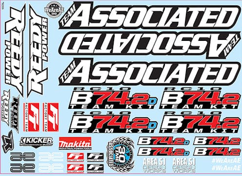 #AS92356 - TEAM ASSOCIATED RC10B74.2 DECAL SHEET