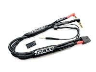 #B-TZ-1003RL - ZOMBIE XT60, 4/5mm plug 2s-balance 300mm 12awg charging cable (FULL BLACK)