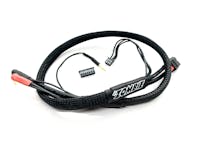 #B-TZ-1005RL - ZOMBIE XT60, 4/5mm tube plug 2s-balance 600mm 12awg charging cable half wrap (FULL BLACK)