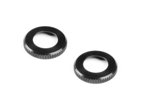 #XR308355-K - TEAM XRAY XLP ALU SHOCK CAP-NUT - BLACK (2)