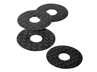 #1U-10401 - 1up Carbon Fiber Body Washers - 3M Adhesive Backed - 6mm Post - 4pcs