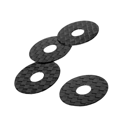 #1U-10402 - 1up Carbon Fiber Body Washers - 3M Adhesive Backed - 5mm Post - 4pcs