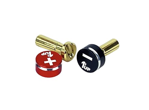 #1U-190431 - 1up LowPro Bullet Plugs & Grips - 4mm - Black/Red