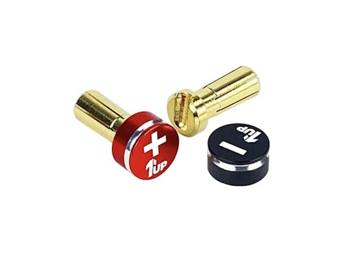 #1U-190432 - 1up LowPro Bullet Plugs & Grips - 5mm - Black/Red