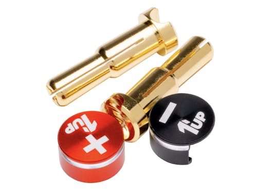 #1U-190433 - 1up LowPro Bullet Plugs & Grips - 4/5mm Stepped - Black/Red