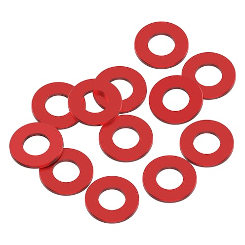 #1U-80332 - 1up 3x6x0.5mm Precision aluminium Shims - Red - 12pcs