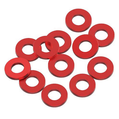 #1U-80333 - 1up 3x6x0.75mm Precision aluminium Shims - Red - 12pcs