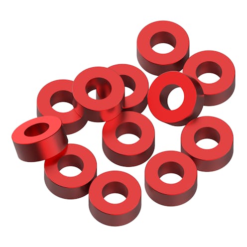 #1U-80337 - 1up 3x6x2.5mm Precision aluminium Shims - Red - 12pcs