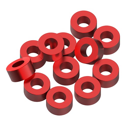#1U-80338 - 1up 3x6x3mm Precision aluminium Shims - Red - 12pcs