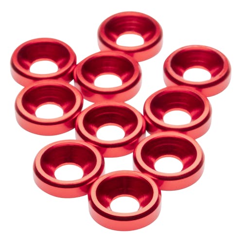 #1U-80339 - 1up M3 Countersunk Washers - Red - 10pcs