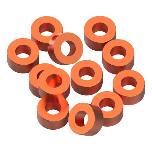 #1U-80355 - 1up 3x6x3mm Precision aluminium Shims - Orange - 12pcs