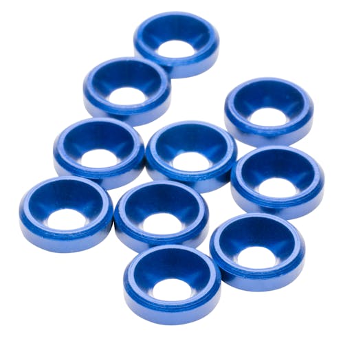 #1U-80399 - 1up M3 Countersunk Washers - Blue - 10pcs