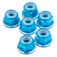 #1U-80518 - 1up M3 Flanged aluminium Locknuts - Bright Blue Shine - 6pcs