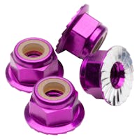 #1U-80522 - 1up M4 Flanged & Serrated aluminium Locknuts - Purple - 4pcs