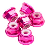 #1U-80544 - 1up M3 Flanged aluminium Locknuts - Pink - 6pcs