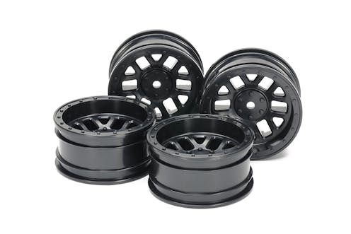 TA51686 - TAMIYA CC-02 26MM WHEELS BLACK - 6MM OFFSET