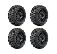 #JK3202RB - Jetko EX Couragia 1/10 Touring/Rally Tyre Black Wheel 12mm Hex (4)