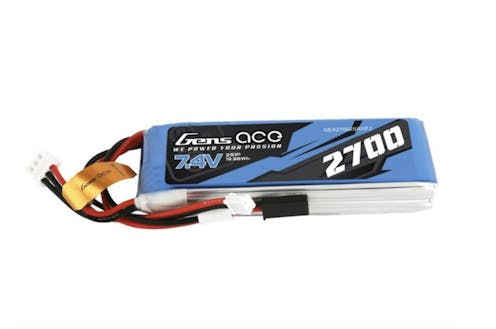 #GE6-2700H-2JR - GENS ACE Rx Battery LiPo 2S-7.4V-2700 (JR plug) 92g - Straight