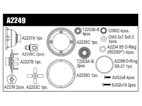 #A2249 - MUGEN Differential Komplettset